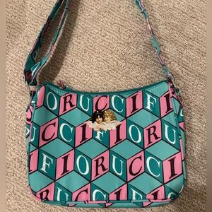 Fiorucci Geometric Teal and Pink Shoulder Bag